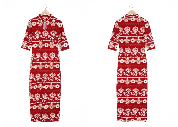 Split Open Leg Ladies Traditional Chinese Dress Qipao