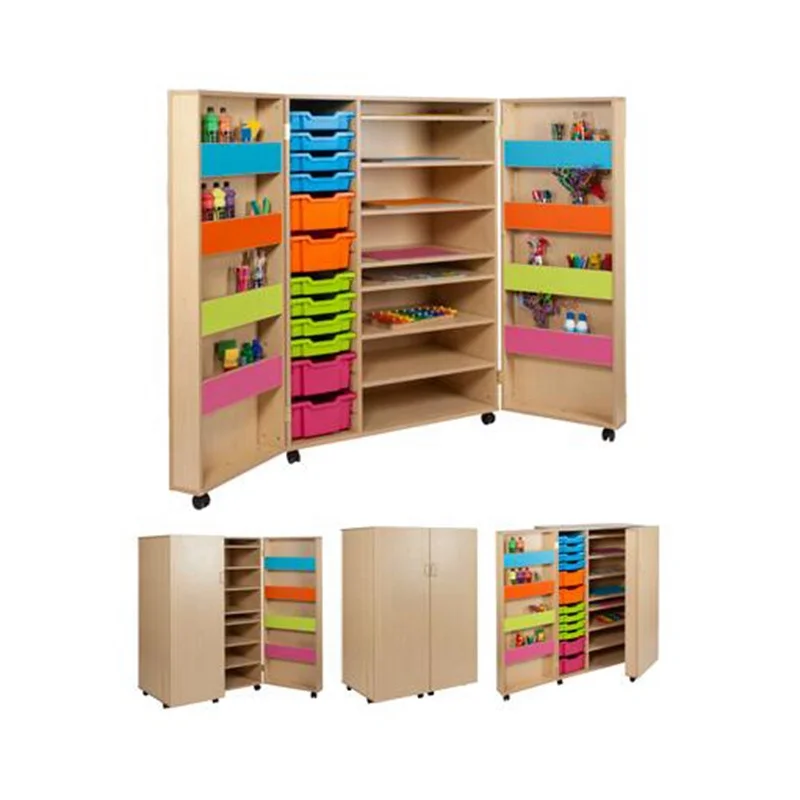 Hot Selling Box Outdoor Wooden With Boxes Cube For School Children Kindergarten Folded Wooden Cabinet Storage
