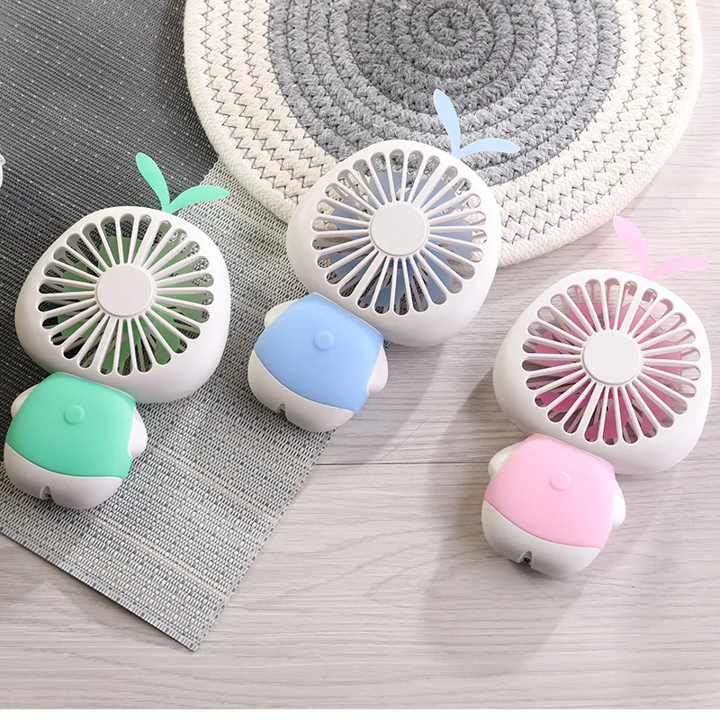Hot Sale USB Rechargeable Portable Handheld Cartoon Mini Fan With LED Colorful Night Light