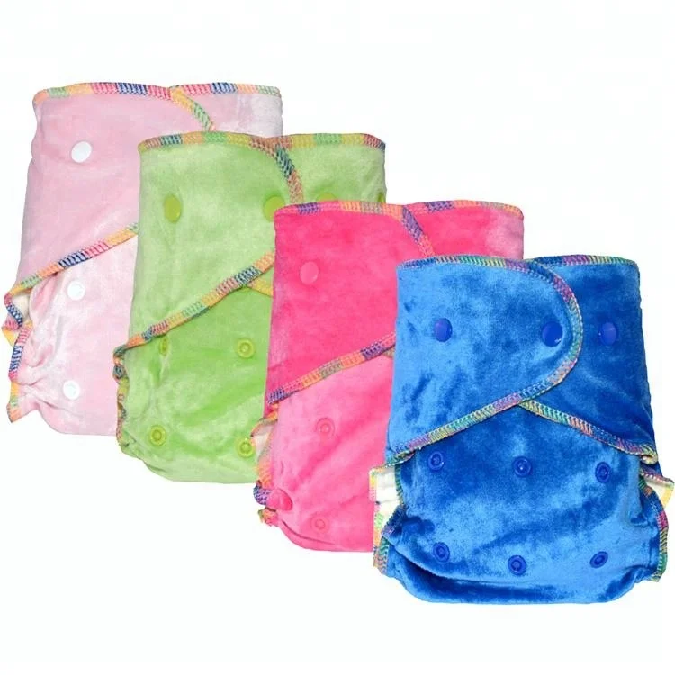 OEM Bamboo Velour fitted cloth diaper not waterproof, needs to work with diaper cover