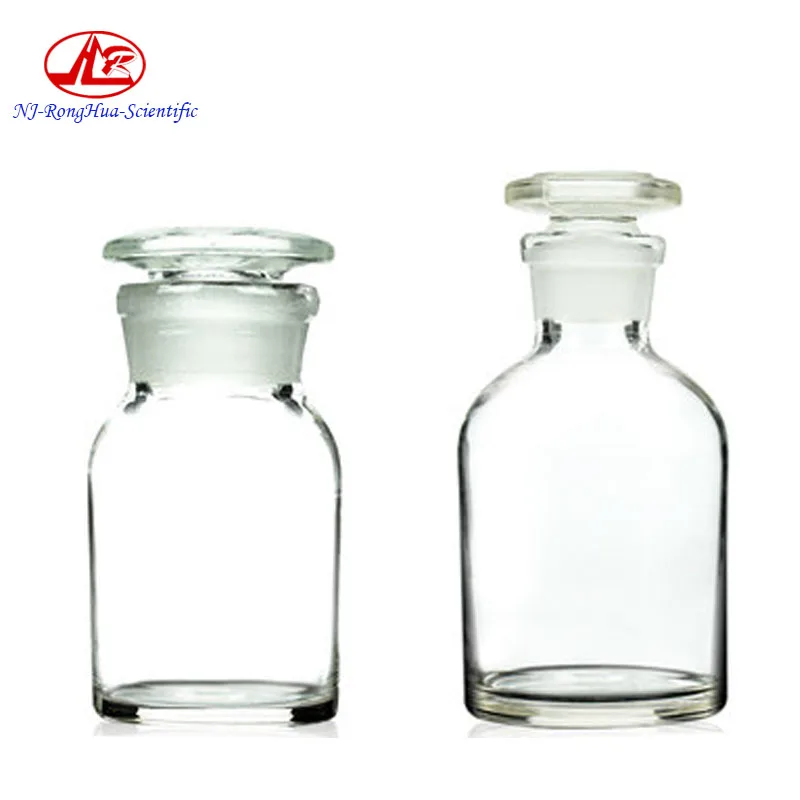 Laboratory 500ml Grinding Mouth Amber Glass Chemical Reagent Bottle
