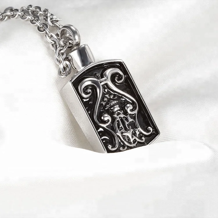 Marlary Waterproof Engrave-able Stainless Steel Memory Cremation Urn Pendant Necklace