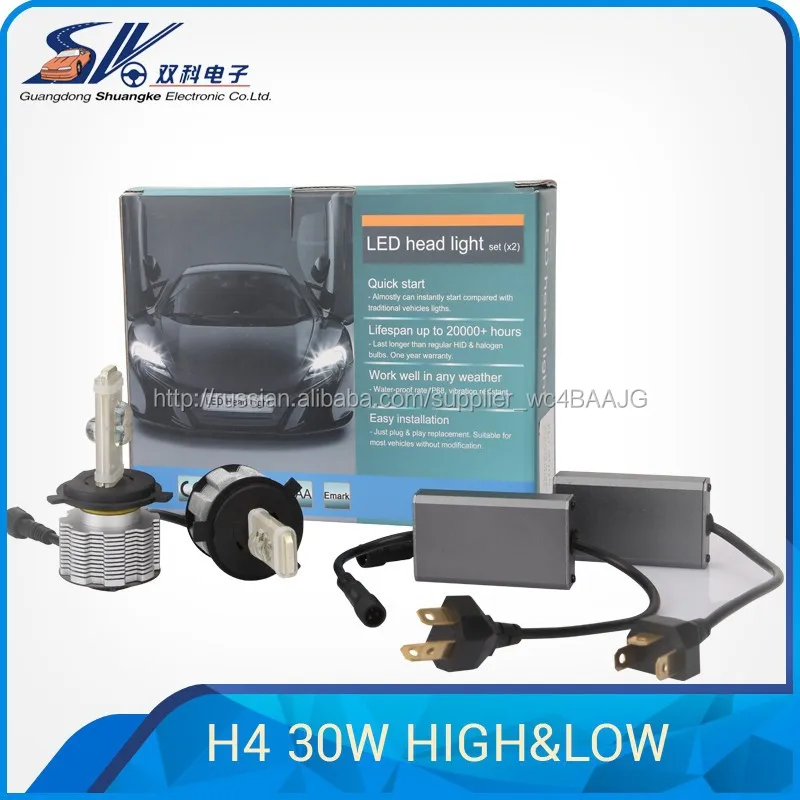30 Вт 3000LM высокая ближнего света из светодиодов фара H4
