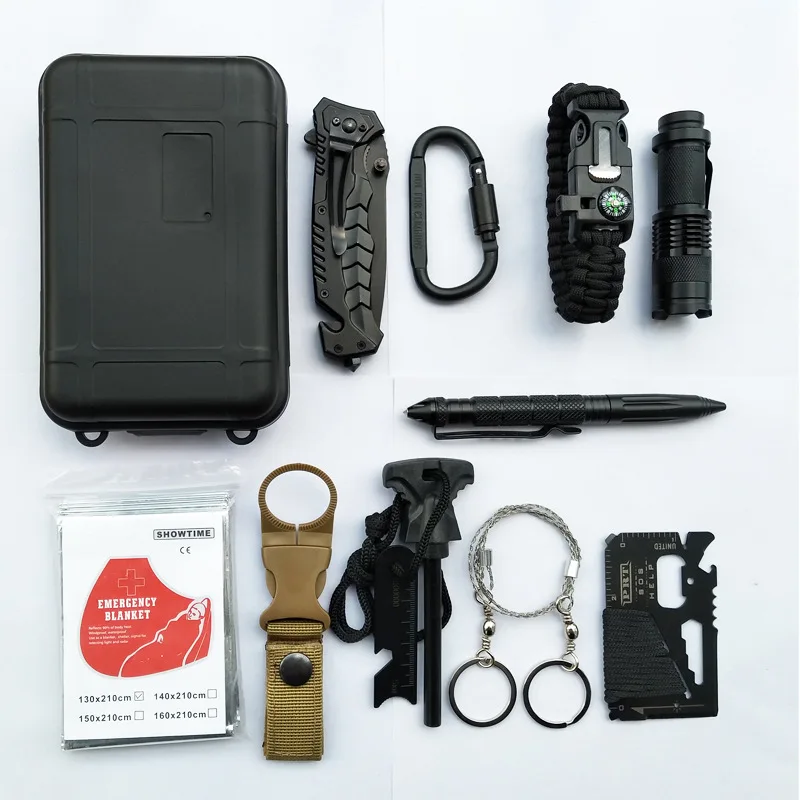 2019 Amazon FBA Quality survival kit with 12 different multitools first aid kit for outdoor survival kit