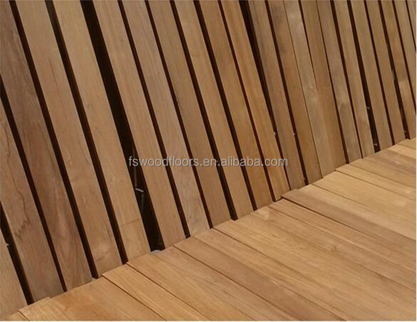 Водонепроницаемый необработанный бирманский Тиковый деревянный настил