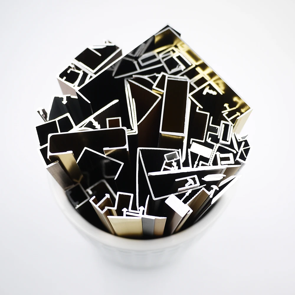 LENWA ALUMINIUM Hot Sale in Stock Easy Laminated Flat Shape Door Aluminum Strips with Multi Color and Multi Size Options