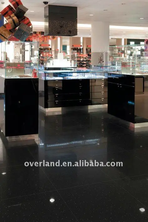 Black glitter ceramic floor tiles