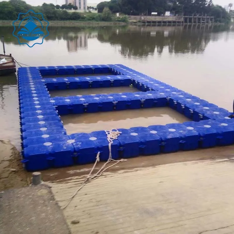marine supplies Blue use HDPE plastic Multifunction Small pontoon Cube modular jet ski floating dock make in China