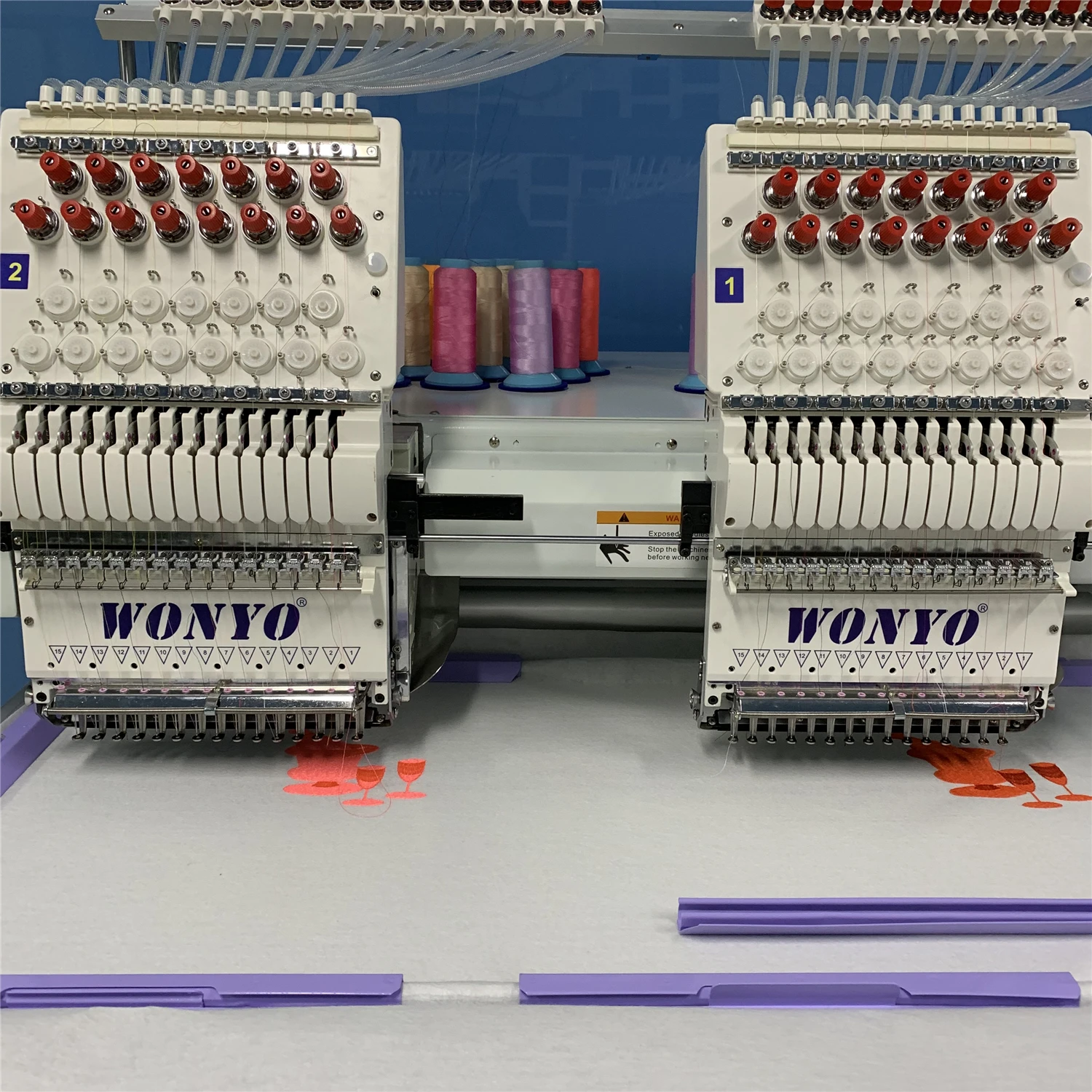 Auto Thread Break Detection Double Head Computerized Embroidery Machine Video Technical Support suit for jeans, shoes, insoles
