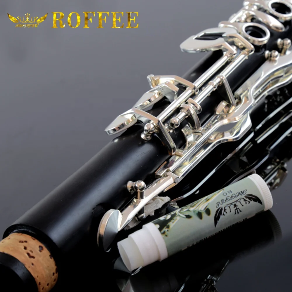 506 Professional Performance Level Ebony Wood Silver Plated 20 Keys 6 Rings G Tone Clarinet