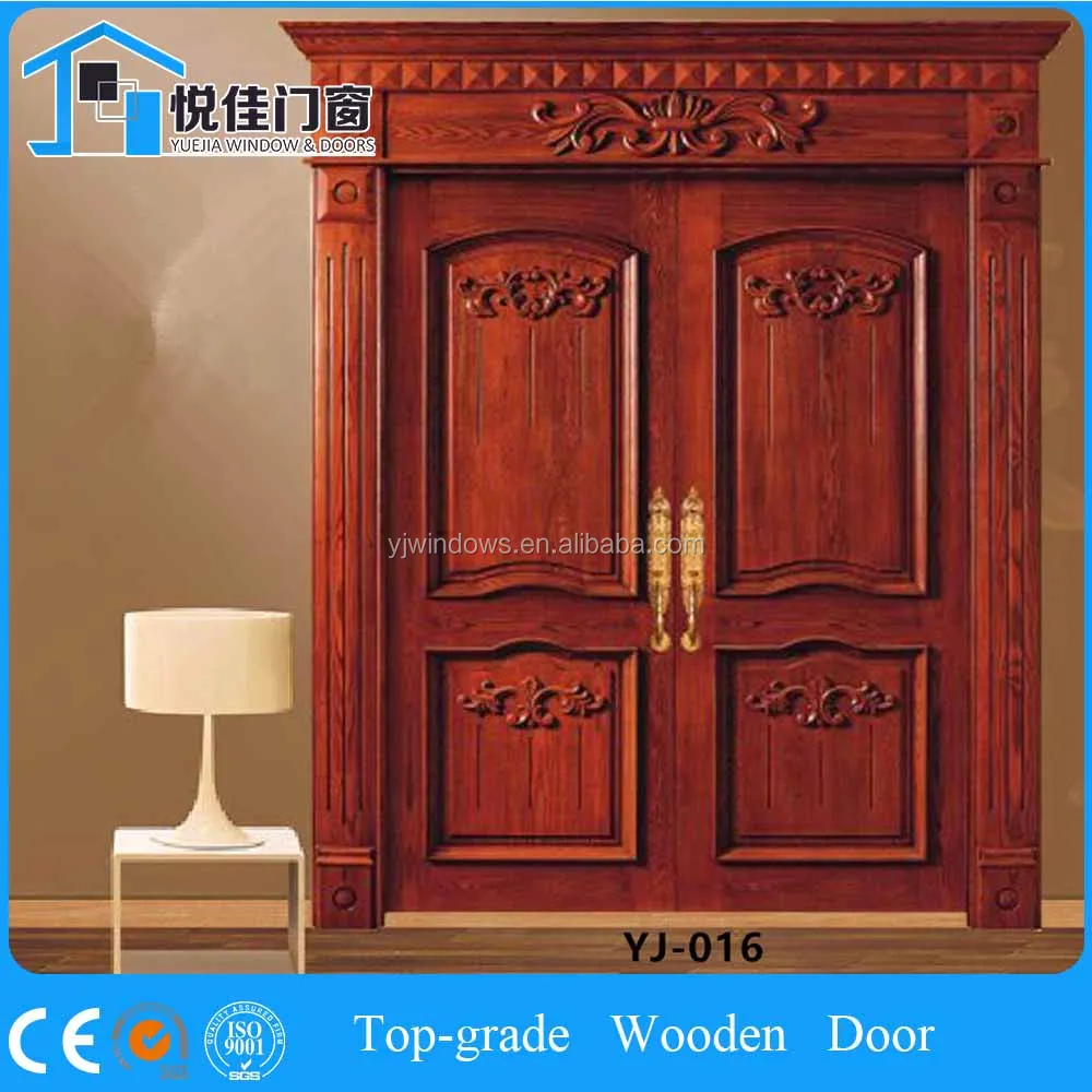 Double solid wood carving main door on good price