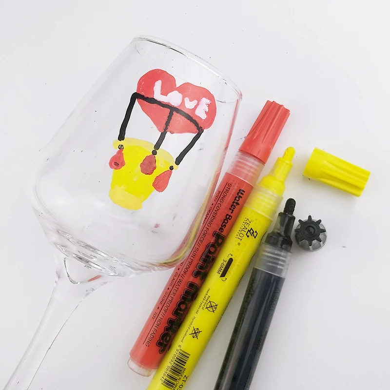 
16 colors Acrylic Pen Heat Transfer Printing Good Quality Dry Erasable Marker Pen Disapear Refill Erasable Pen Metal Ball Gift 