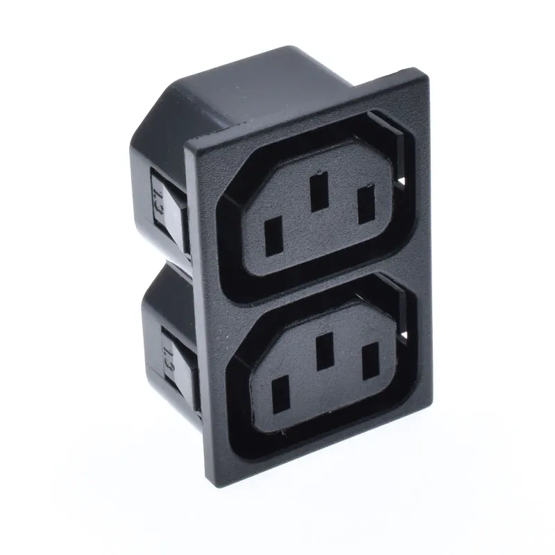 PDU AC IEC-C13 double male ac socket 3 hole 1.2position 10A250V power UPS connector cabinet electric interface