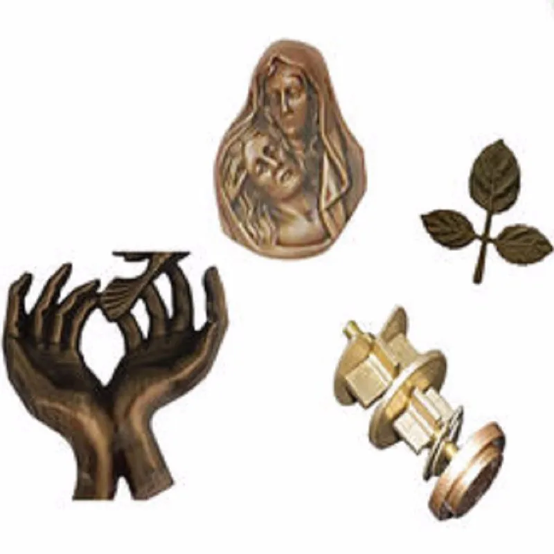 BD001 tombstone decoration bronze cemetery ornament cross crucifix