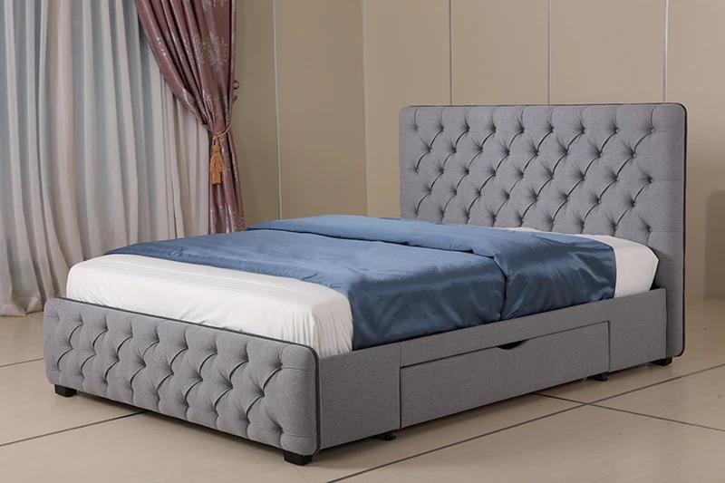 
Factory Multifunctional Drawer Ottoman King Size Storage Soft Bed 
