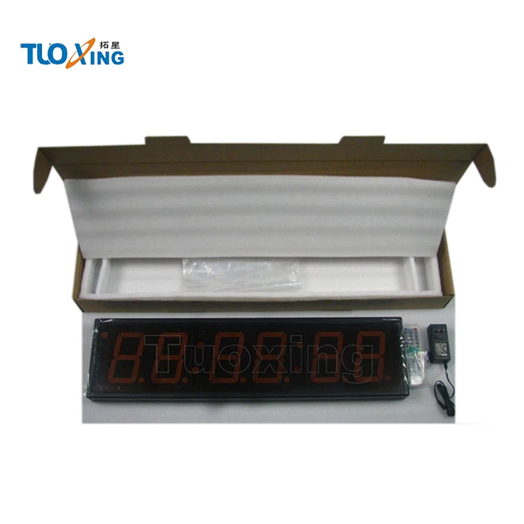 Indoor 5 inch 6 digit led digital clock display wall clock