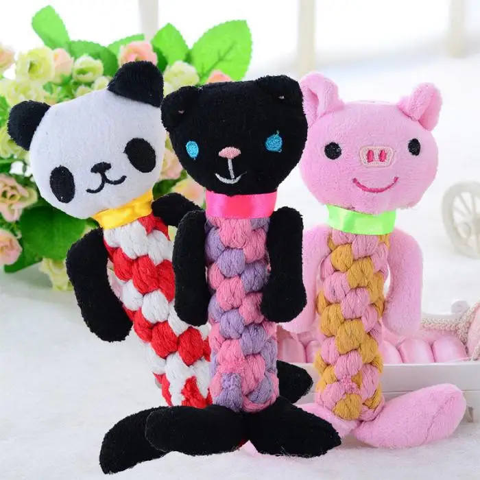 
Dog Pet Puppy Cotton Rope Knot Molars Sound Toys Dogs Bite Chew BB Animal Toys Pets Supplies 