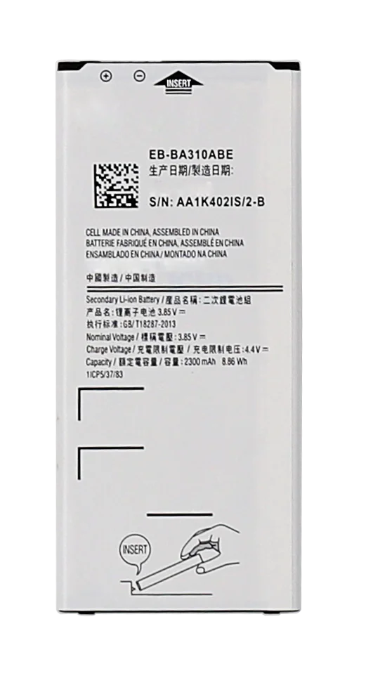 Internal Battery for Samsung Galaxy A3 2016 SM-A310F EB-BA310ABE DuoS 2400mAh