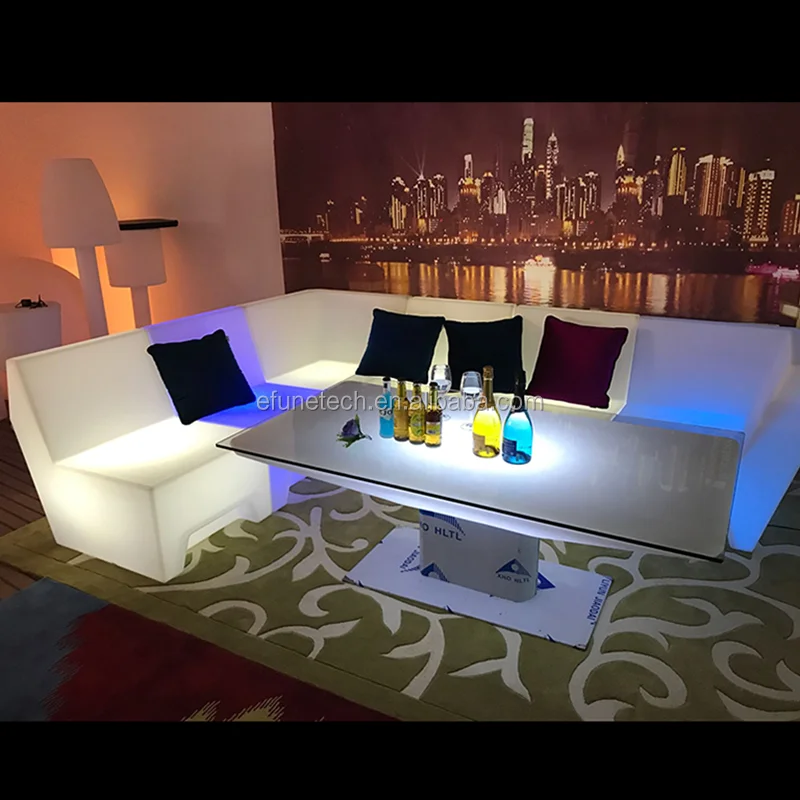 Наборы уличной мебели для бара, светодиодная Изогнутая скамья для бара/клуба/уличного мероприятия, цветные светодиодные секционные кушетки с подсветкой