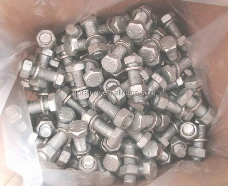M16*50mm M16*170mm class 4.6 highway guardrail bolt with nut