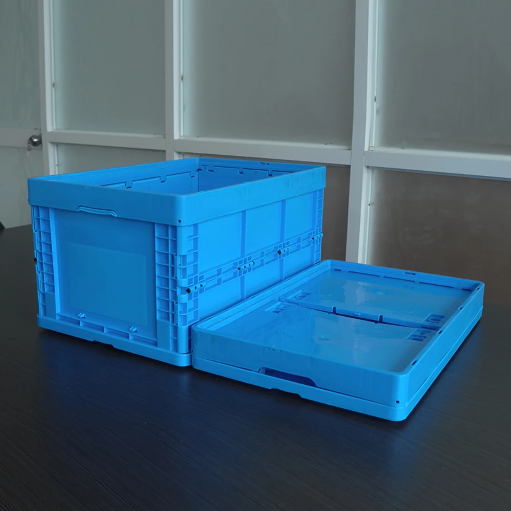 Plastic Foldable Container Box With Lid,Sale Folding Closed Stable Plastic Moving Boxes,Plastic Folding Crate
