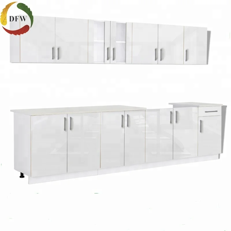 
High Gloss Modern Kitchen Cabinets Unit Base Wall Cupboards Doors Lacquer Kitchen Cabinets 