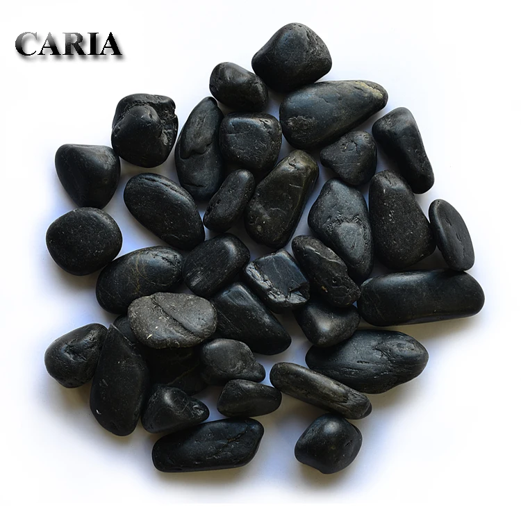 Polished Black Color River Stone Pebbles Landscape Stone