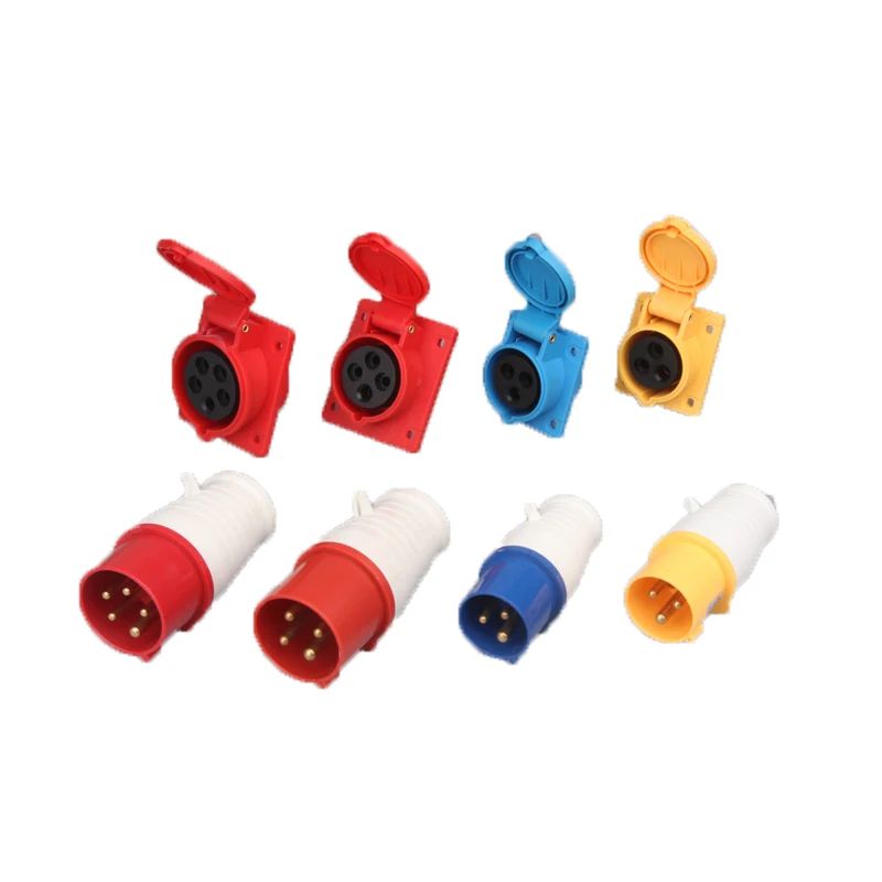 
220-250v Rated Voltage and 16 Rated Current Male Waterproof Industrial Plug and Socket 