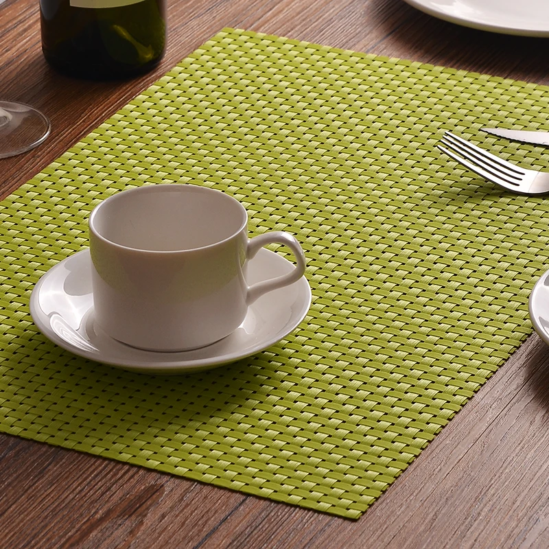 JR1004 OEM pvc stripes woven placemat dining tablemat