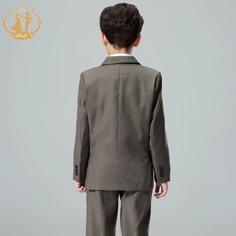 
Nimble Elegant Children Clothes Set 100% Polyester Kid Suit Costumes Brown Color Kids Boy Clothes Set 