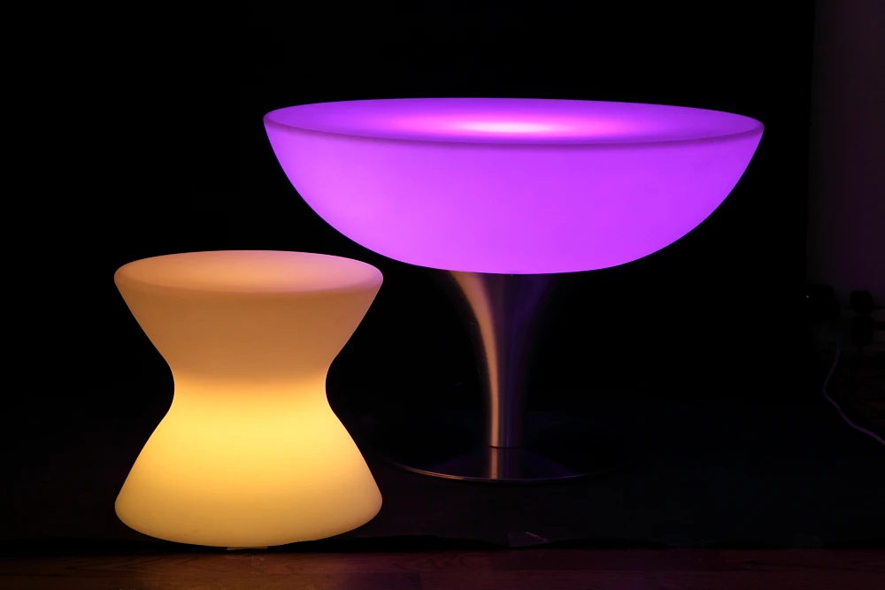 LED Modern no foldable commercial furniture table glass cocktail dinning table