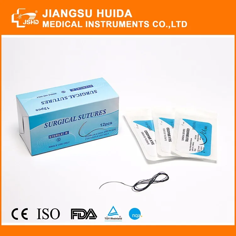  Неабсорбируемые шелковые плетеные хирургические швы