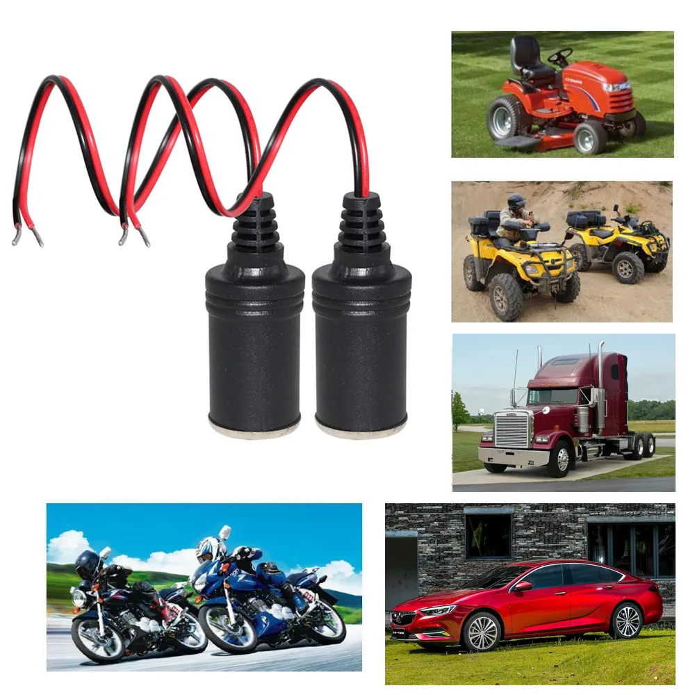 12V Female Cable Cigar Jack Battery Car Cigarette Lighter Socket To Tinned Wire