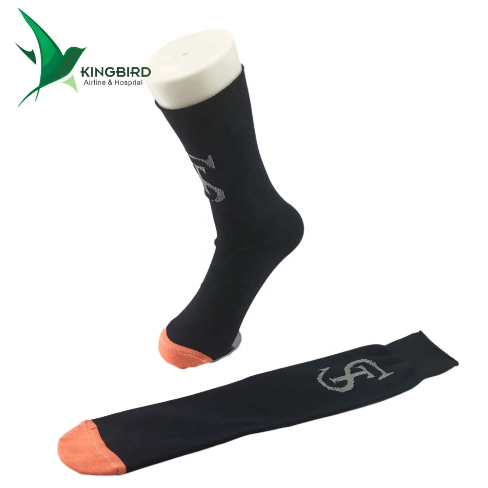 Low Price Polyester Cotton Knitting  Airline Men Socks