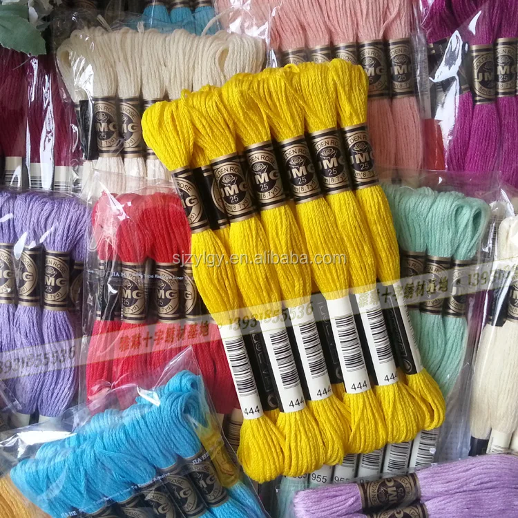 
Hot sale !!! 100% cotton DMC 447 colot JMG cross stitch threads ( 12pieces/bag ) 