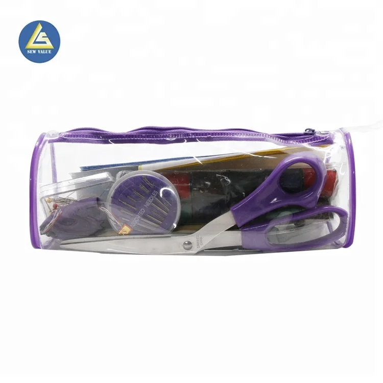 Hotsale cheap travel sewing kit in PVC bag for emergency repair with sewing thread and scissors