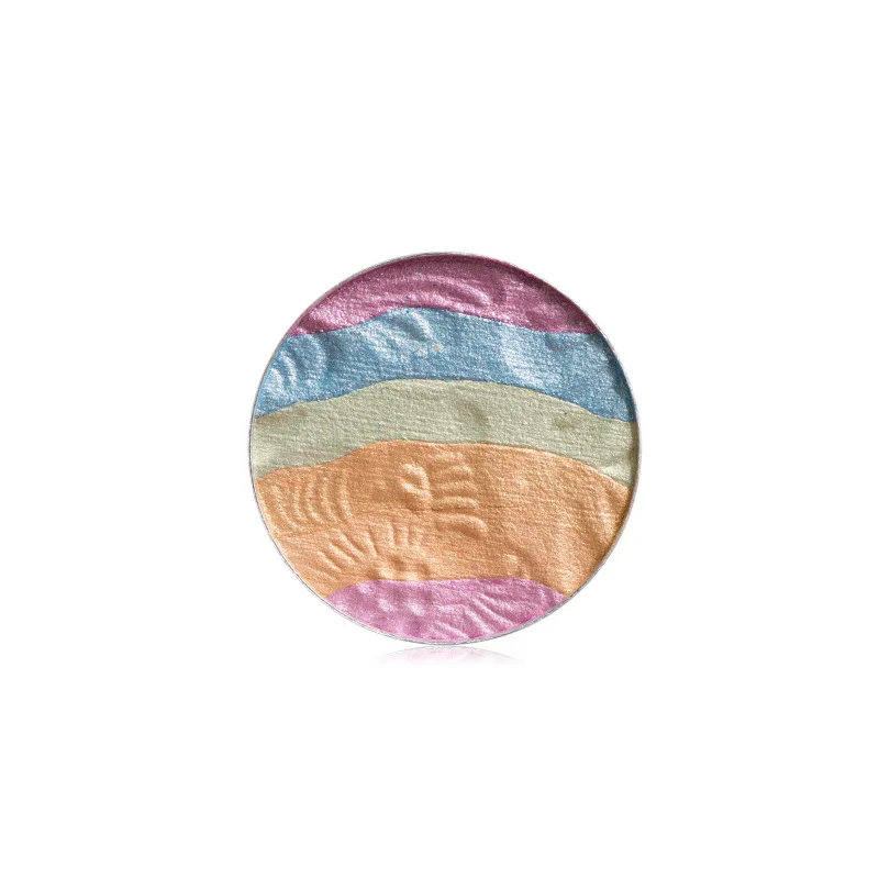 Private label 5 colors OEM long lasting rainbow makeup powder highlighter