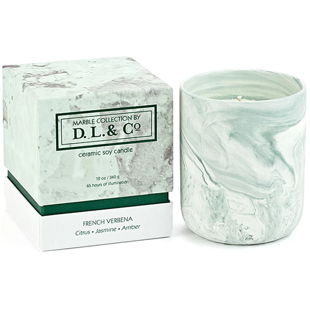CERAMIC MARBLED JAR CANDLE