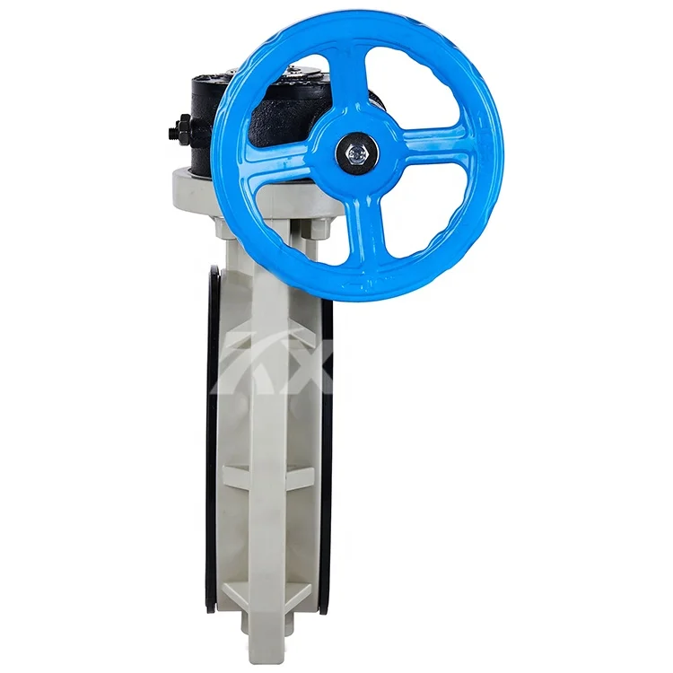 Custom dn65 dn800 Plastic PPH Seal Wafer Worm Gear Type Butterfly Valve For Cement Silo