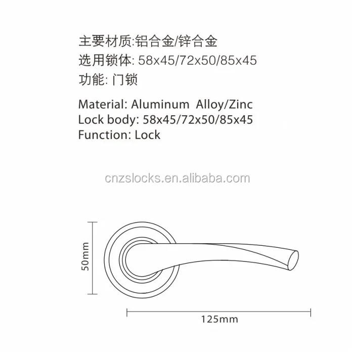 [FZ8-45] Russian aluminum alloy zinc handles high security door lock and handle doorknob handle knob