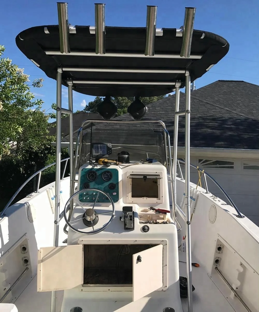 Экономная лодка Dolphin Pro T Top со съемным черным навесом, алюминиевая сверхпрочная t-top, подходит для небольших и средних лодок