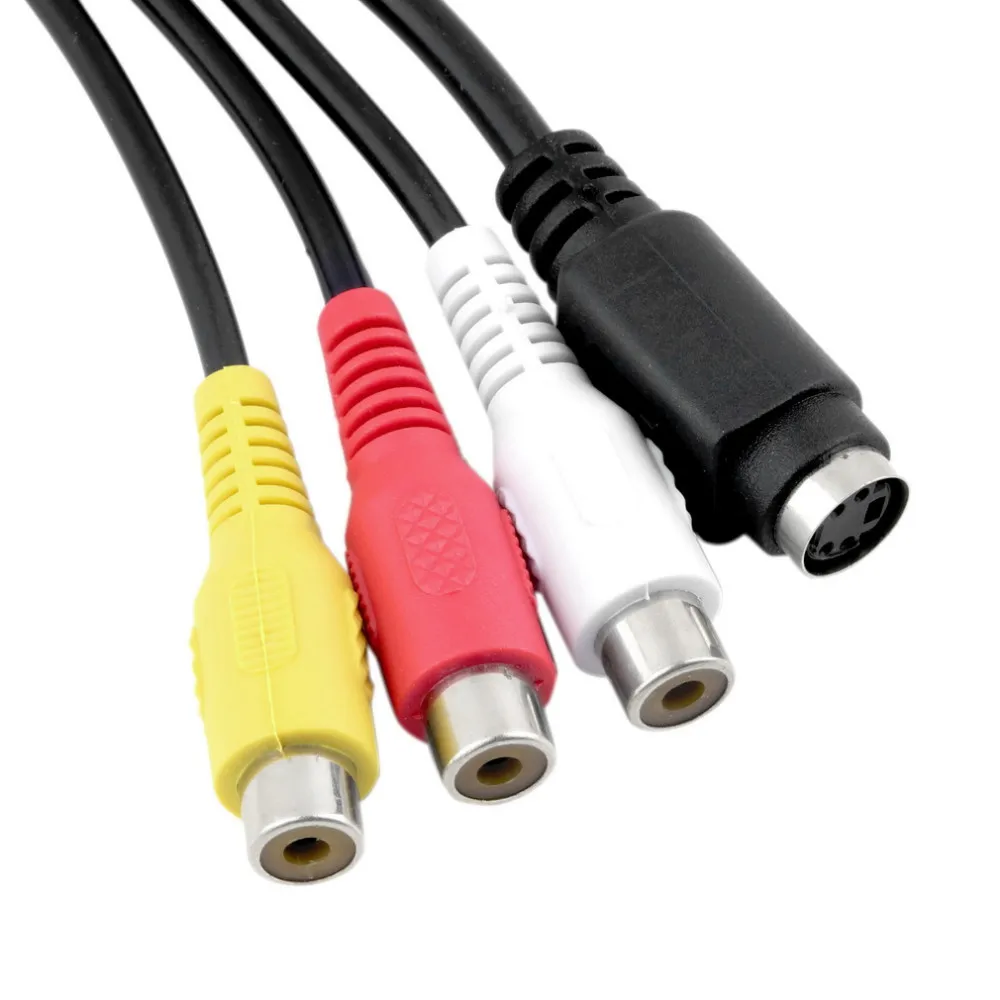 3 RCA Female Converter Cable VGA to Video TV Out S-Video AV Adapter