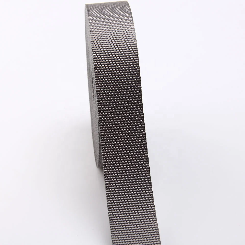 flat 100% nylon webbing  40mm wide 2.0mm thick grey for waist belt