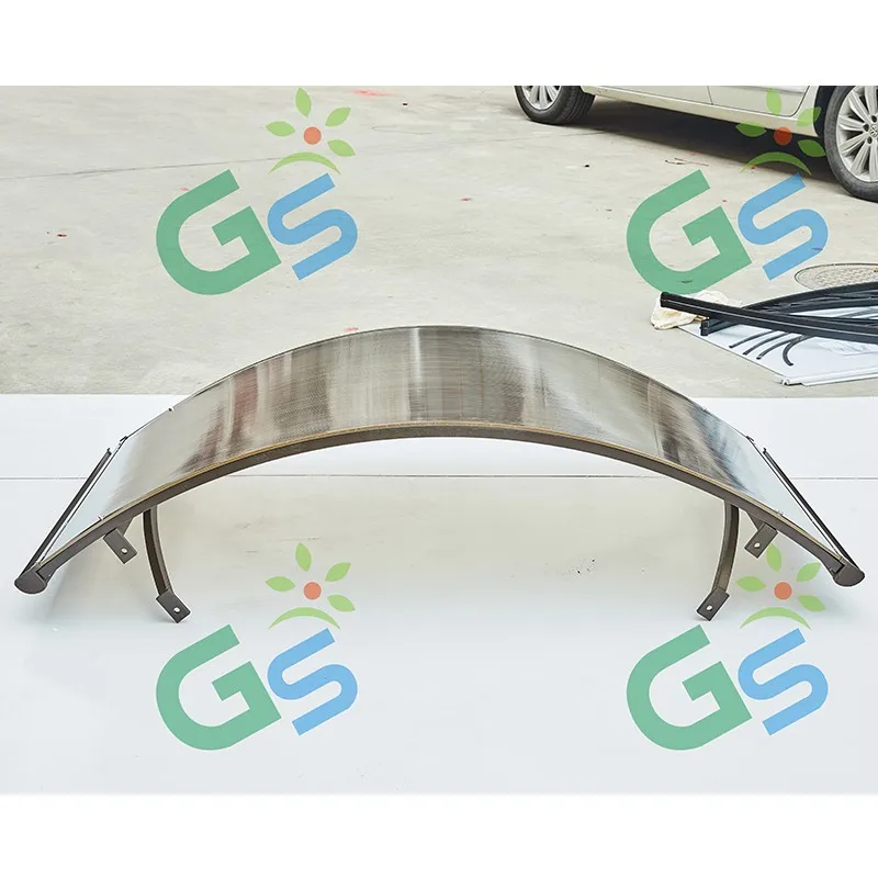 New Design Rainbow  Aluminum Awning With 4mm Shade Canopy Polycarbonate Hollow Sheet Cover For European Market