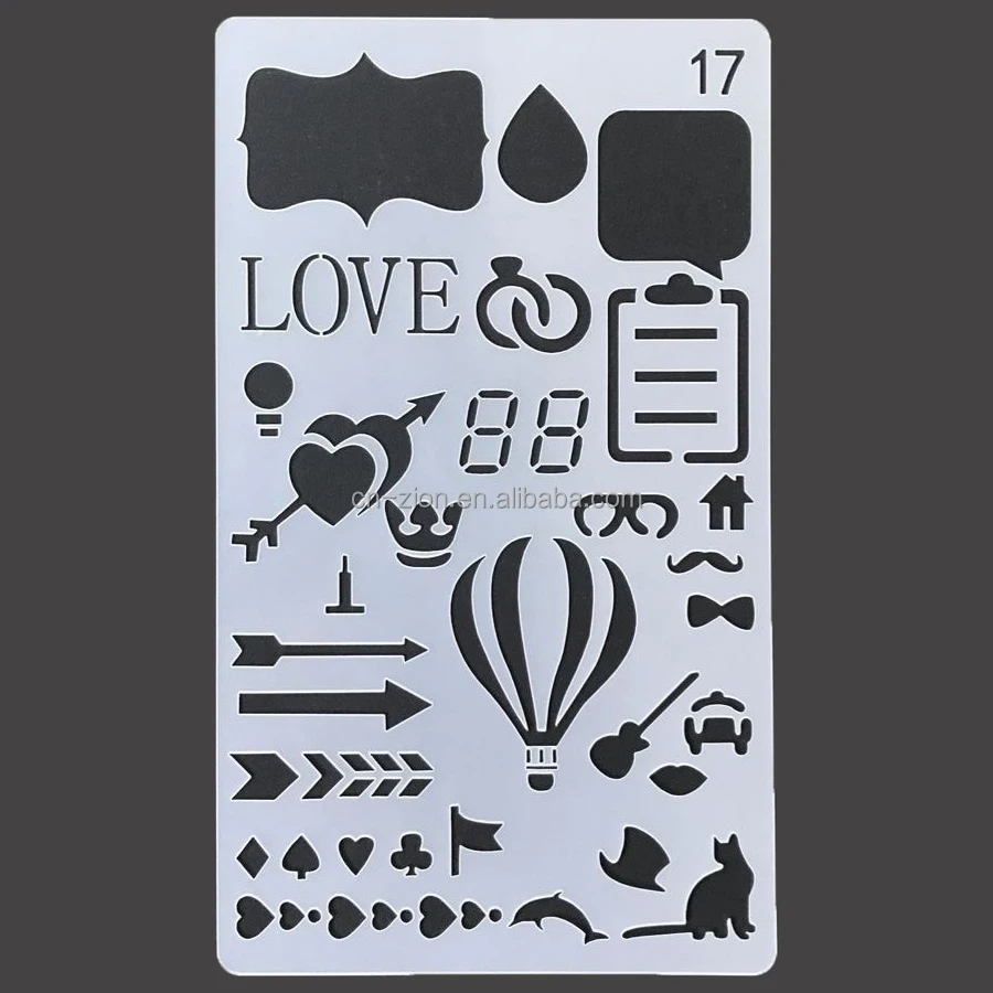 Новый стиль, индивидуальный пластиковый трафарет для творчества, 24 упаковки, 4x7 дюймов, шаблон для рисования, трафарет для рисования, пользовательские трафареты, журнализация