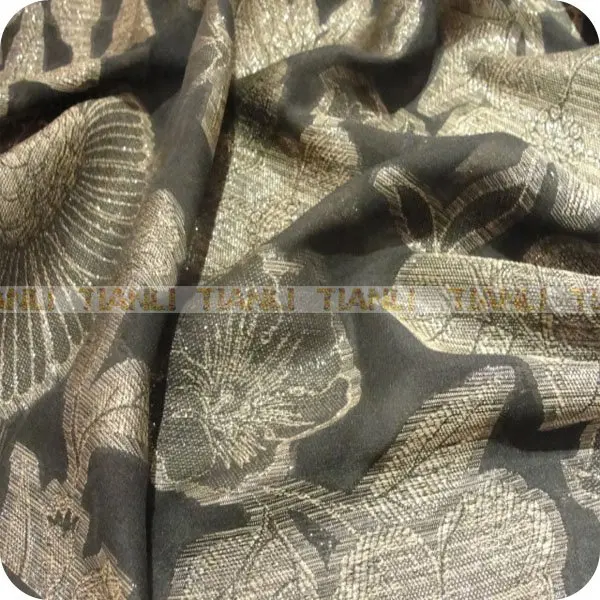 yarn dyed silk fabric with Aluminum(black)