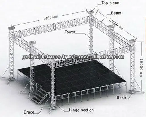 
truss with stage drawing and design 