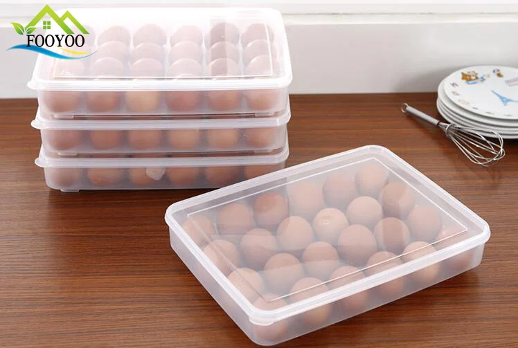 Оптовая продажа, большой прямоугольный 24 яичный лоток, контейнер для хранения, холодильник, пластиковый контейнер для яиц