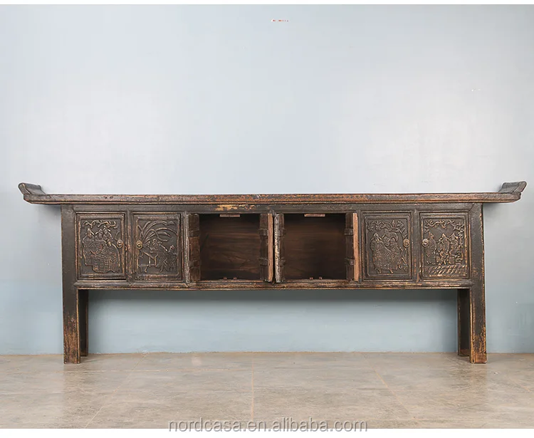 Chinese Antique Handmade carved console altar table