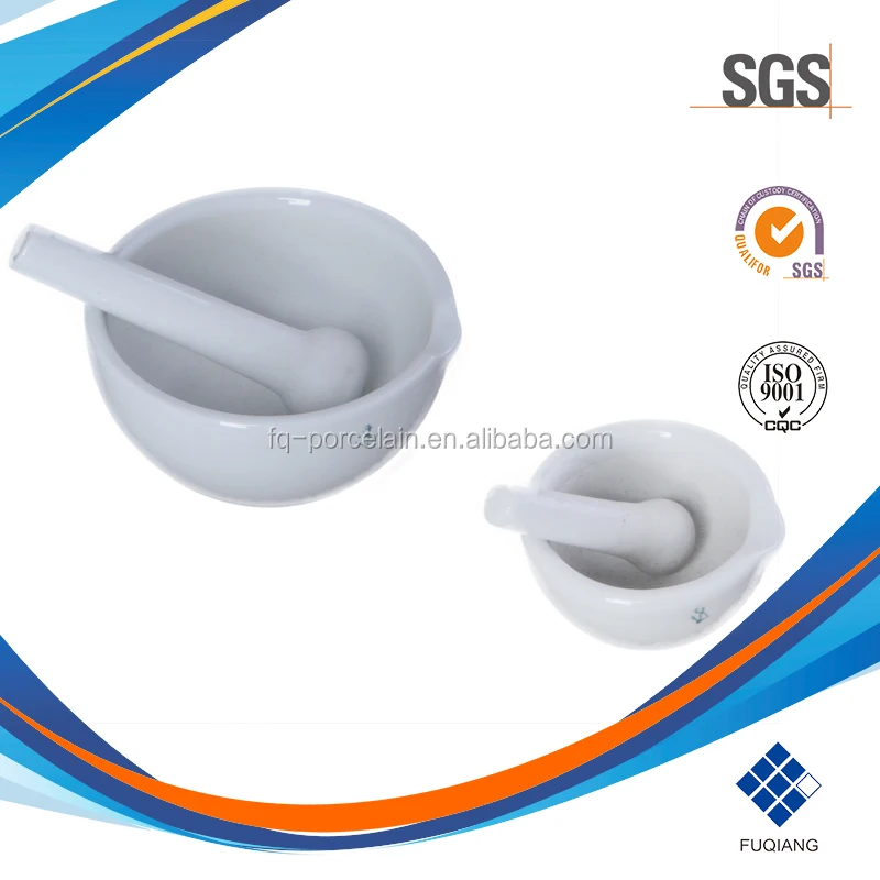 Laboratory apparatus for students use white glazed hunan fuqiang laboratory instrument mortars and pestles
